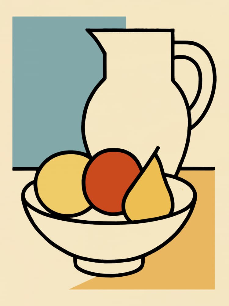 Modern Fruit Still Life by Little Dean — canvas wall art