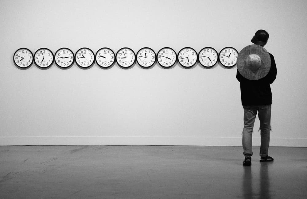 Man Observing Clocks by HAN dong hee — canvas wall art