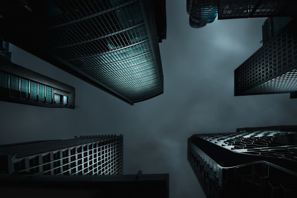 Towering Urban Sky by R Suguri — canvas wall art