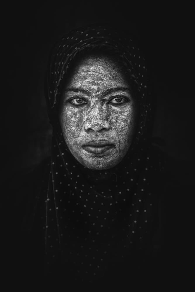 Monochrome Textured Face by Svetlin Yosifov — canvas wall art