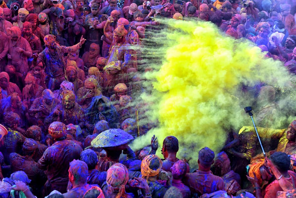 Holi Powder Explosion by Shaibal Nandi — canvas wall art