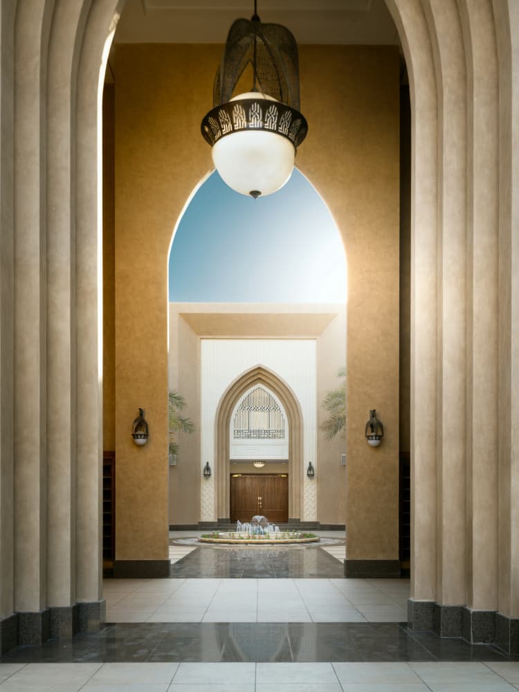 Arched Hallway Fountain by Moath Alhamed — canvas wall art