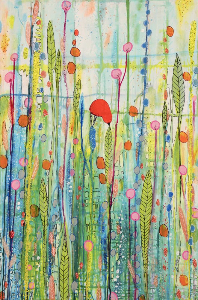 Whimsical Meadow Bird by Sylvie Demers — canvas wall art
