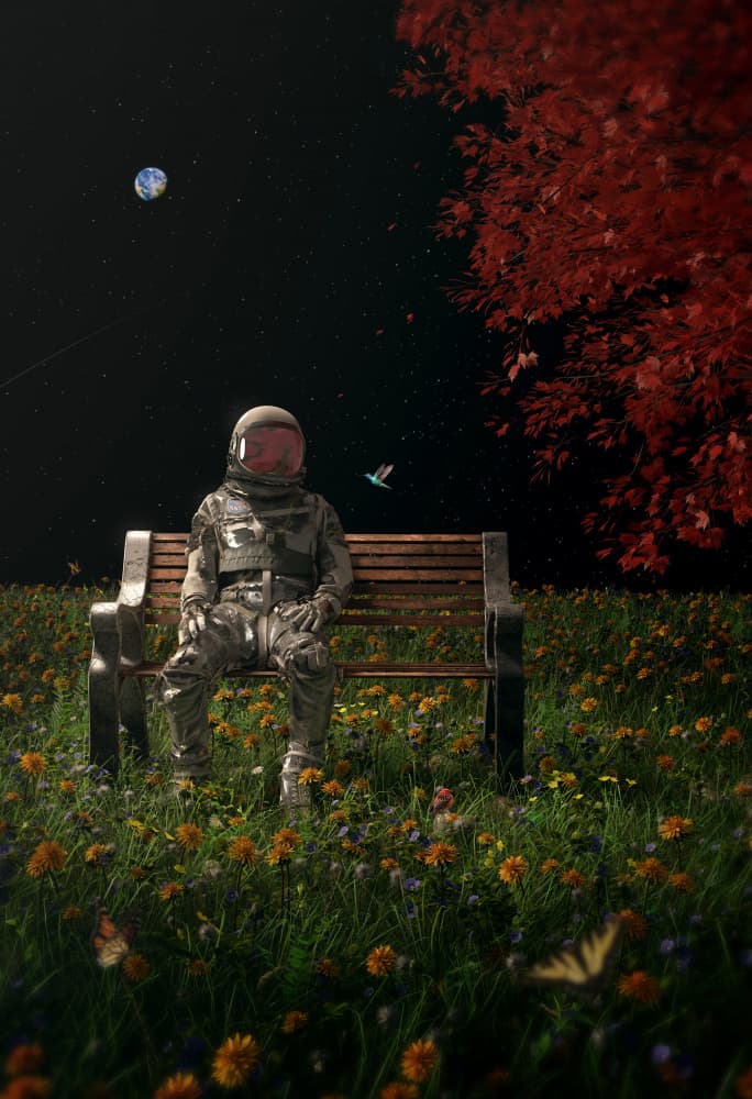 Astronaut Space Garden by Nicebleed — canvas wall art