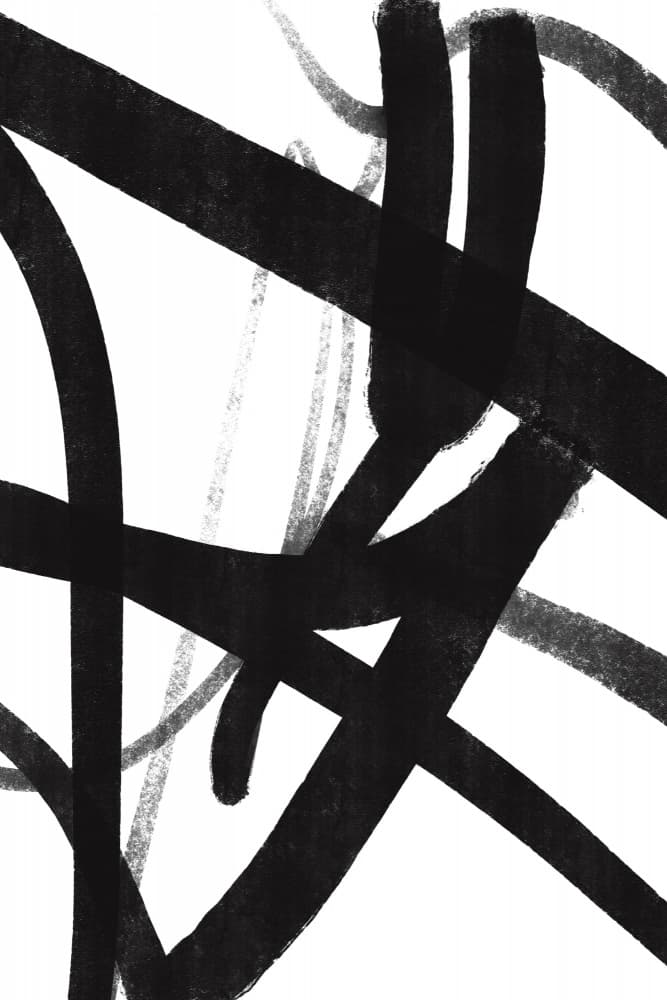 Bold Black Brushstrokes by uplusmestudio — canvas wall art