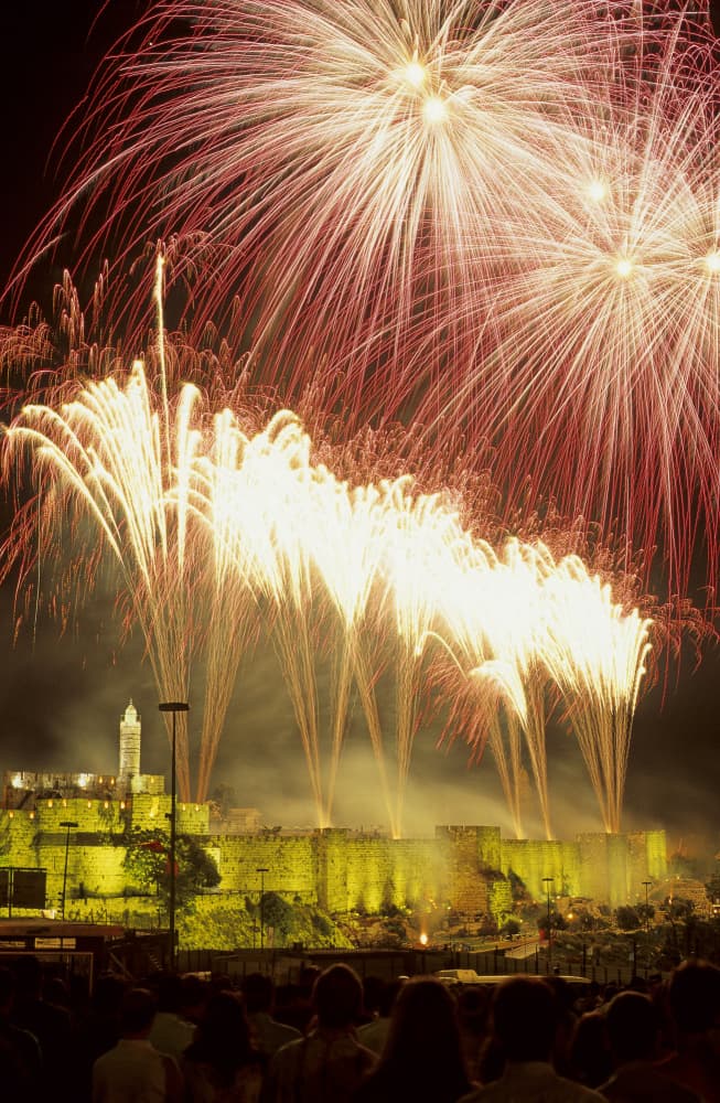 Historic City Fireworks by Tal Paz-Fridman — canvas wall art
