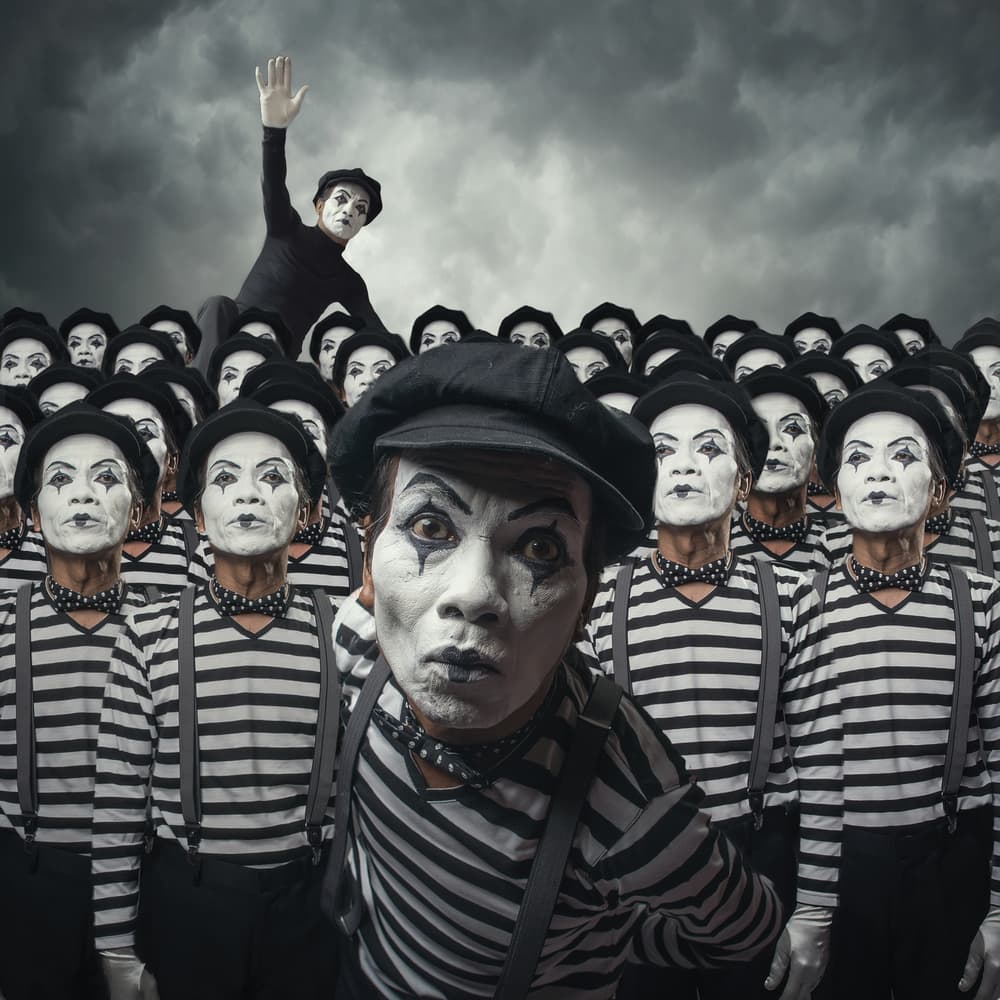 Surreal Mime Performance by hardibudi — canvas wall art