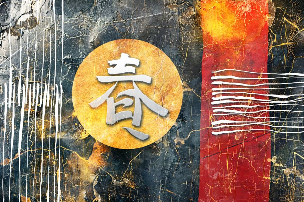 Golden Spring Character Abstract by Rafal Kulik — canvas wall art