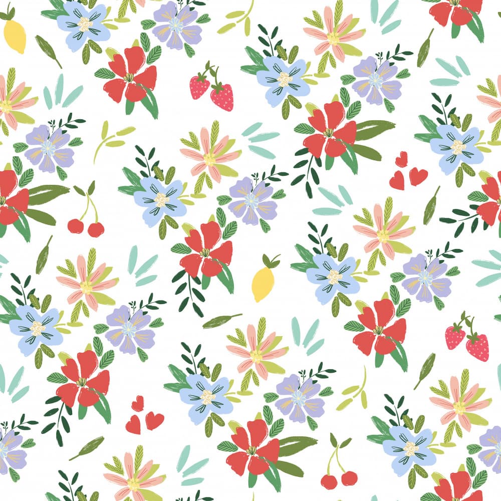 Sweet Summer Floral Pattern by Giovanna Julião — canvas wall art