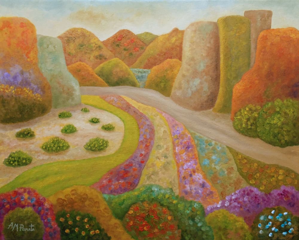 Vibrant Garden Pathway by Angeles M. Pomata — canvas wall art