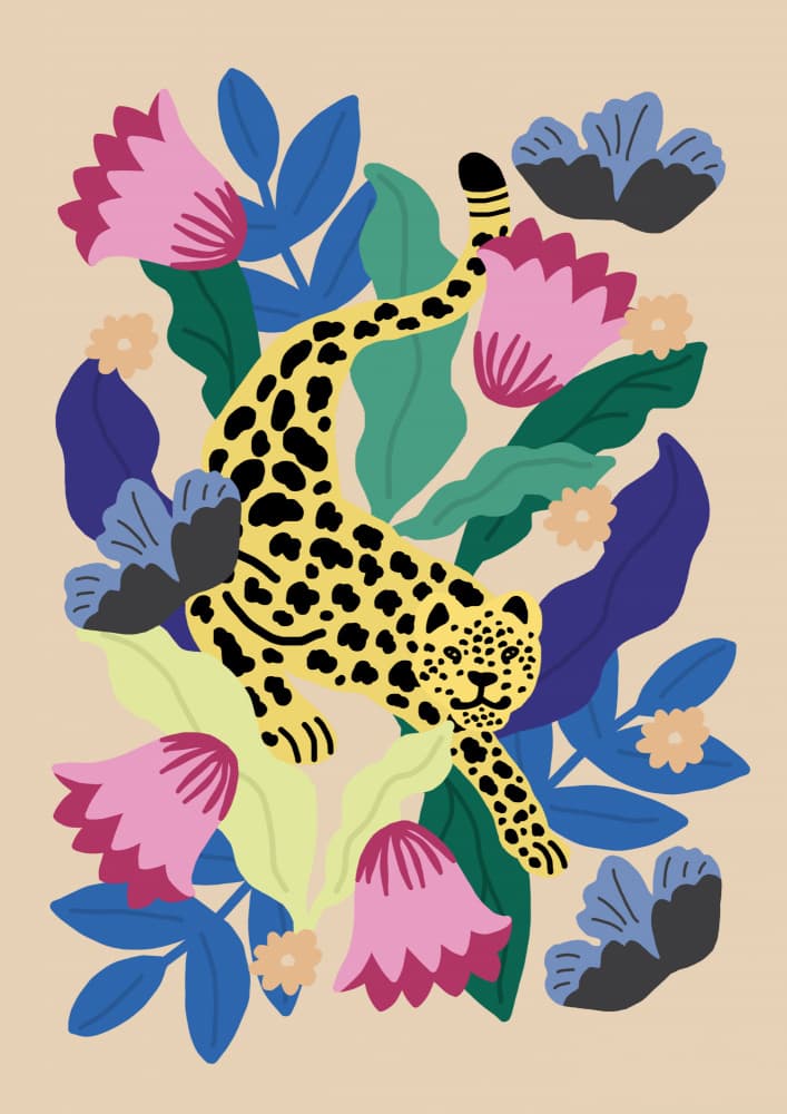 Floral Leopard by Rafaela Mascaro — canvas wall art