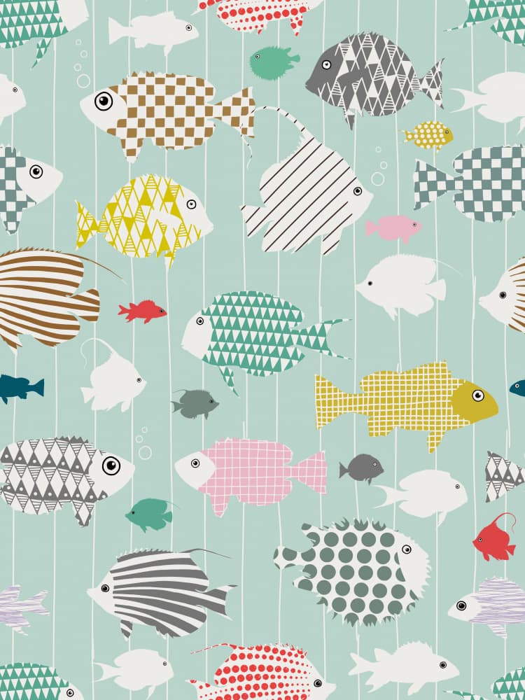 Whimsical Patterned Fish by Annick — canvas wall art