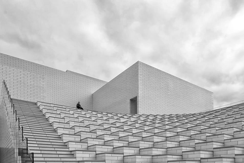 Geometric Steps Architecture by Leif Løndal — canvas wall art
