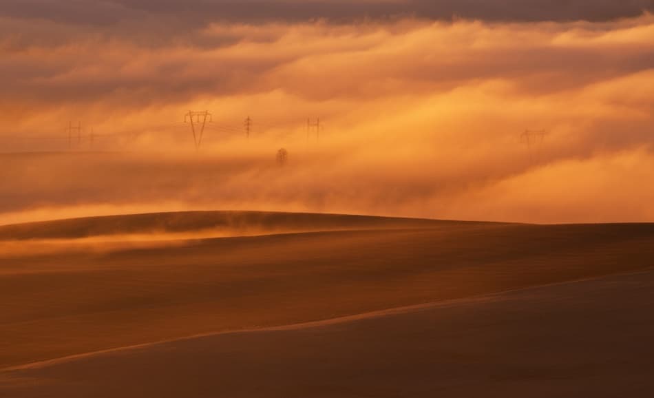Golden Hour Foggy Hills by Peter Svoboda MQEP — canvas wall art