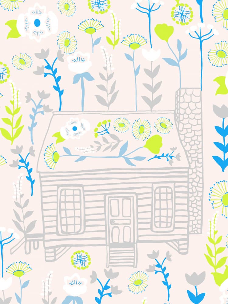 Whimsical Floral Cabin by Gemma Bardot — canvas wall art