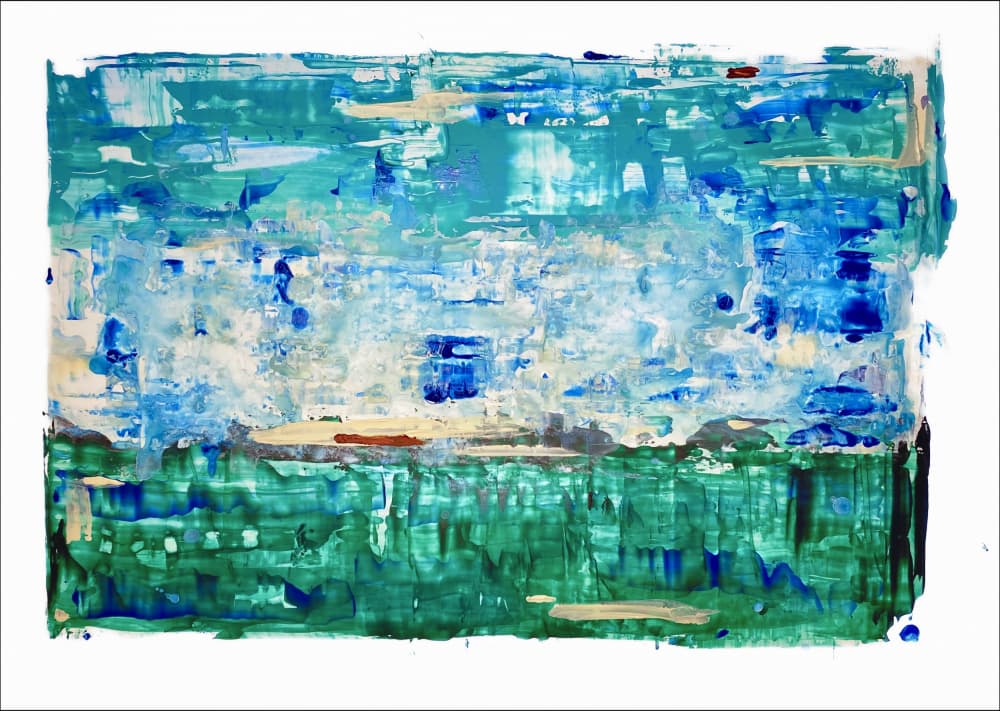 Serene Blue Green Horizon by Gustaf Tidholm — canvas wall art