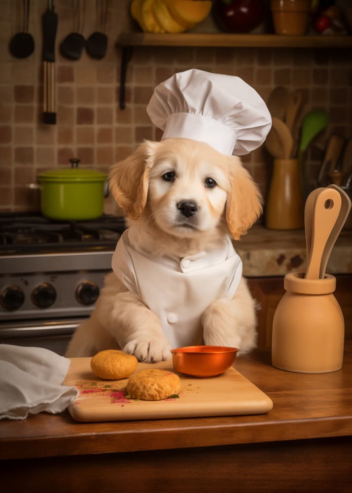 Little Chef Puppy by Andreas Magnusson — canvas wall art