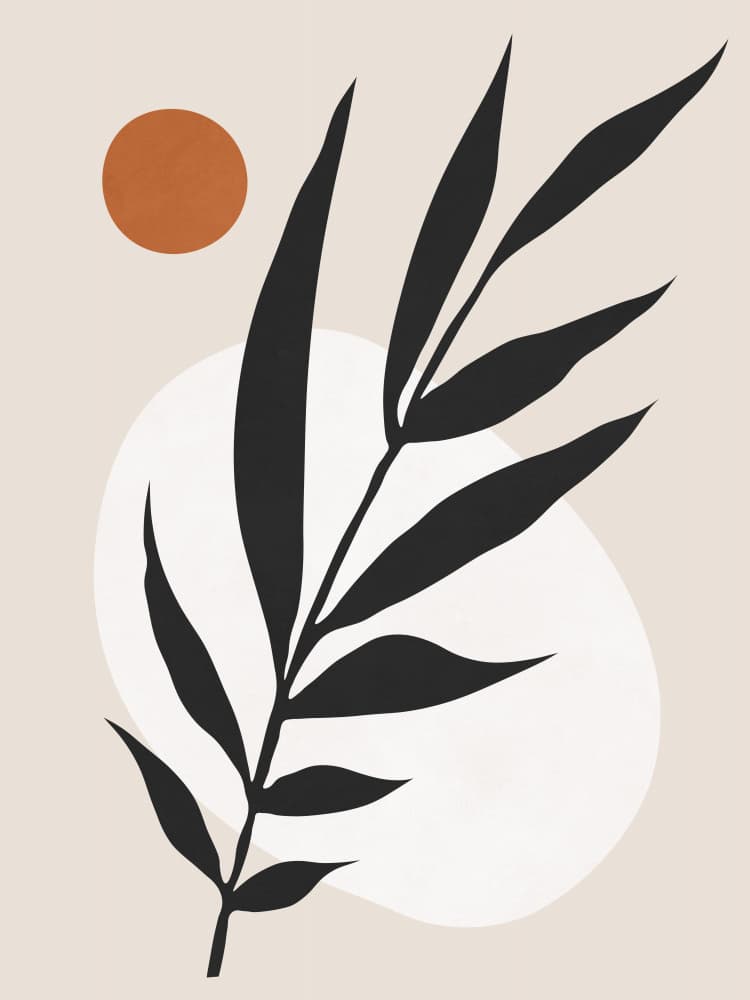 Abstract Organic Leaf Sun by Vitor Costa — canvas wall art