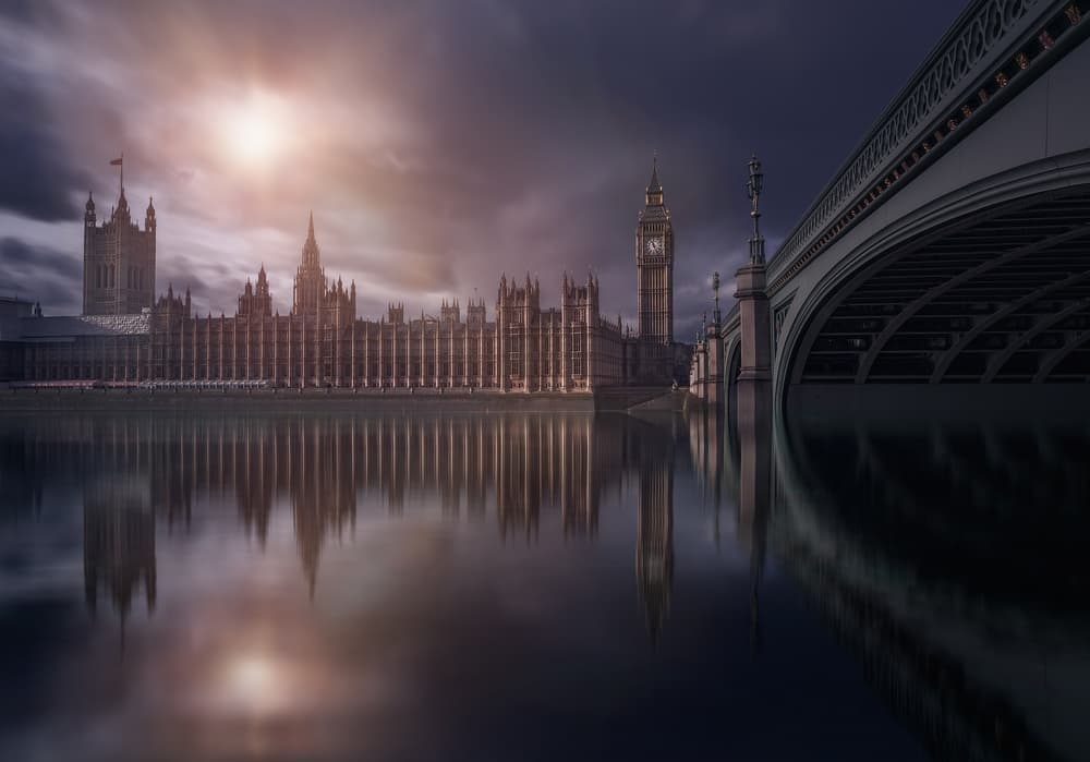 Westminster Sunset Reflection by Iván Ferrero — canvas wall art