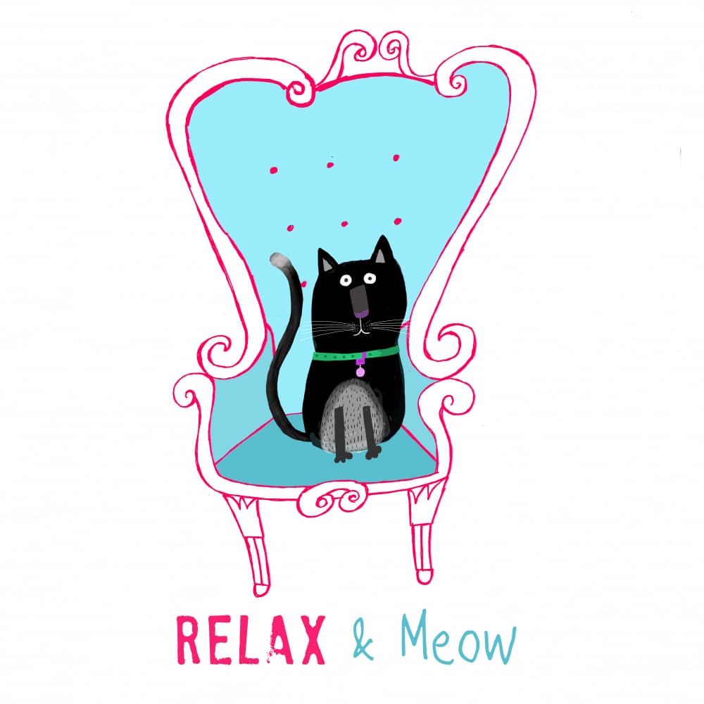 Whimsical Cat Chair by Carla Daly — canvas wall art