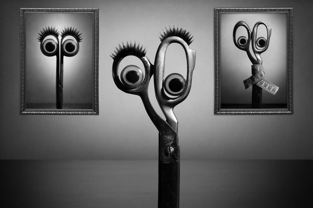Surreal Scissors Family by Victoria Glinka — canvas wall art