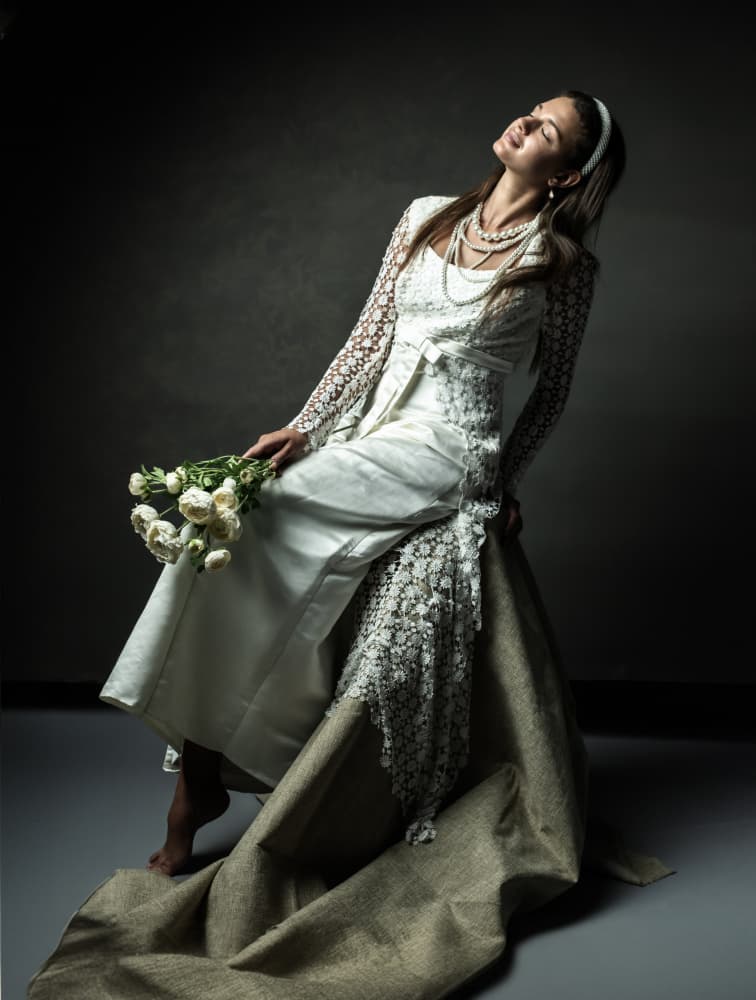 Vintage Bridal Portrait by Rachel Pansky — canvas wall art