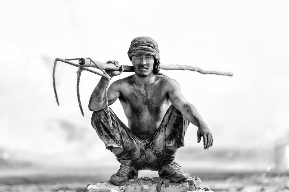Powerful Worker Portrait by pphgallery — canvas wall art