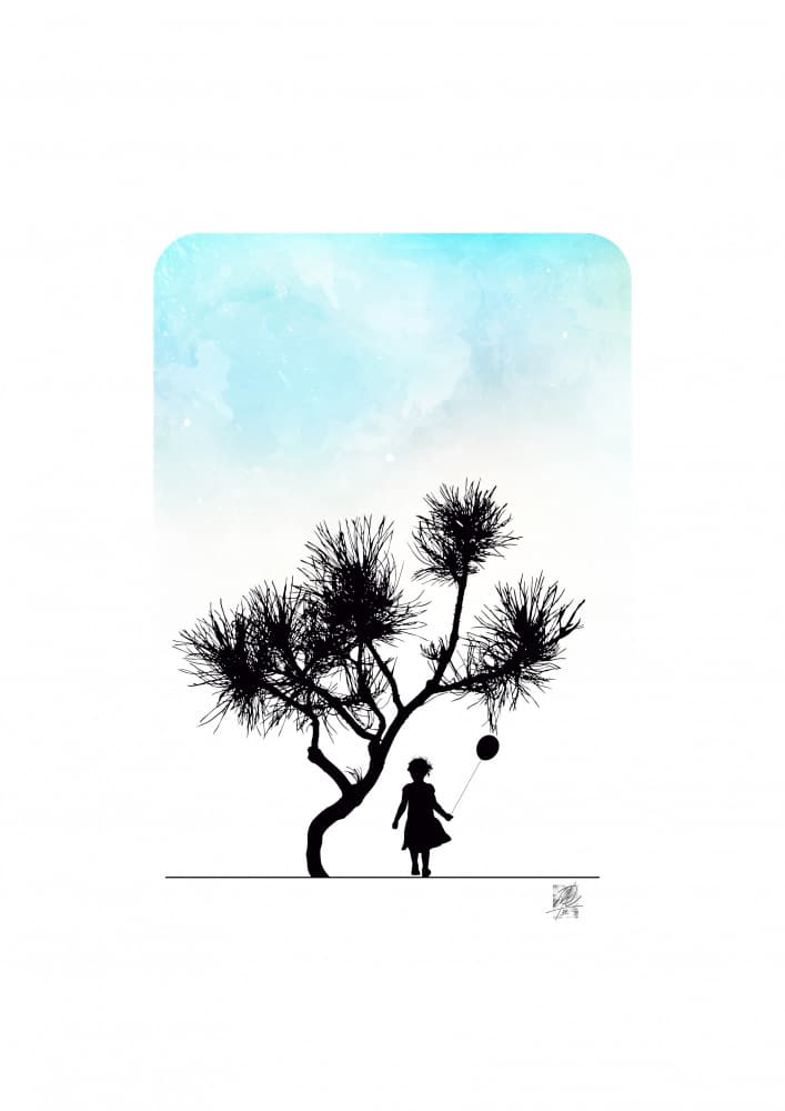 Little Girl Under Tree by Osvaldo Russo — canvas wall art