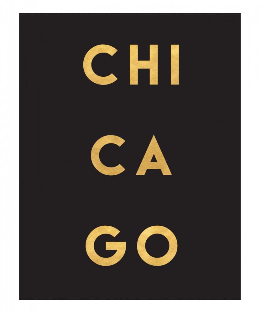 Chicago Gold Typography by Emiliano Deificus — canvas wall art