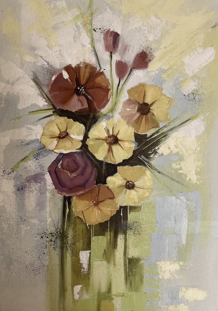Vibrant Modern Blooms by Santhosh ch — canvas wall art