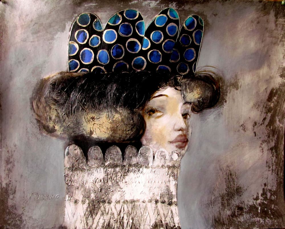 Blue Crown Woman by Victor Tkachenko — canvas wall art