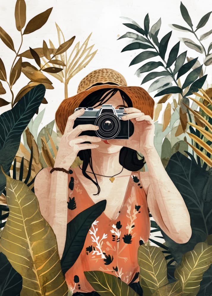 Jungle Photography Woman by Justyna Jaszke — canvas wall art