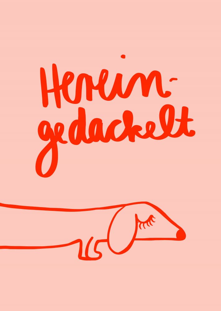 Whimsical Sleeping Dachshund by Ute Arnold — canvas wall art