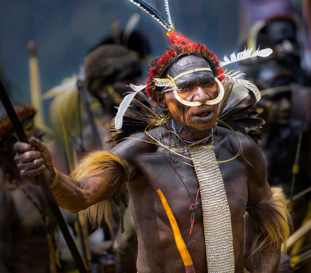 Papuan Tribal Warrior by Handi Nugraha — canvas wall art
