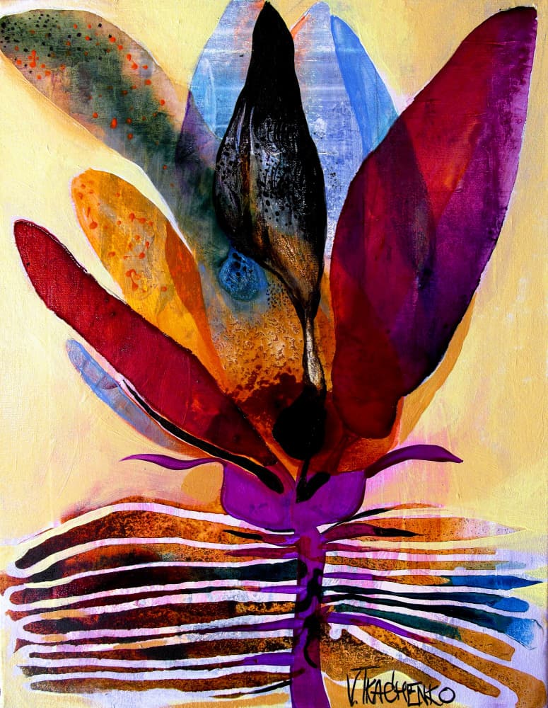 Vibrant Abstract Bloom by Victor Tkachenko — canvas wall art