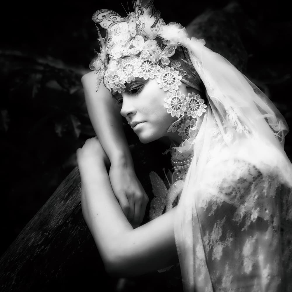 Ethereal Butterfly Portrait by Josefina Melo — canvas wall art