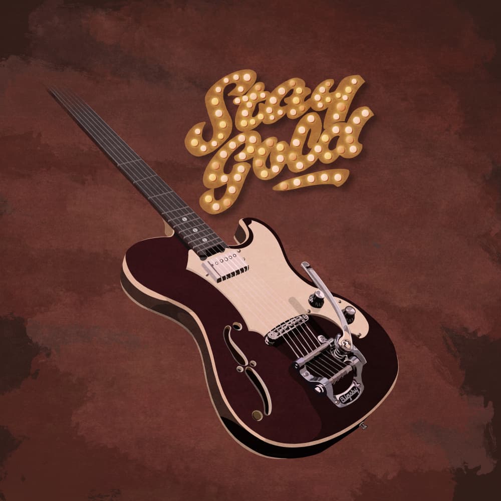 Golden Strings Melody by Emel Tunaboylu — canvas wall art