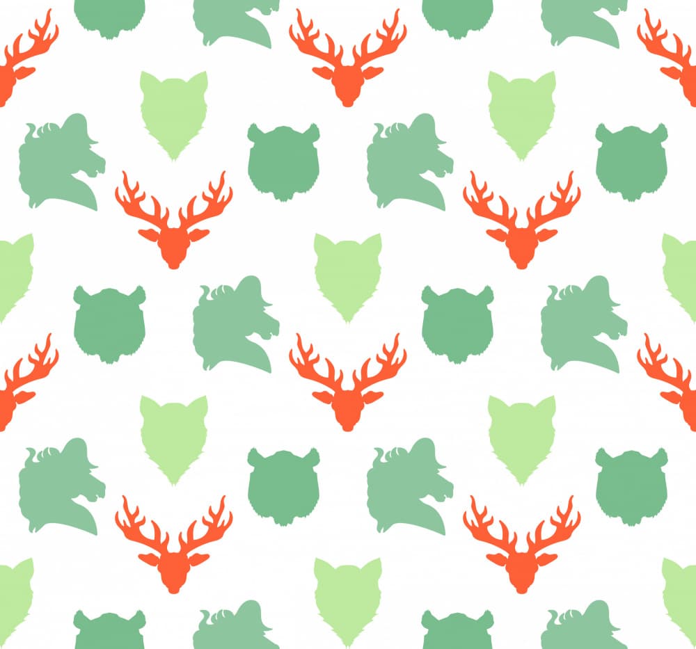 Woodland Animal Silhouettes by Marika Barsrsind — canvas wall art