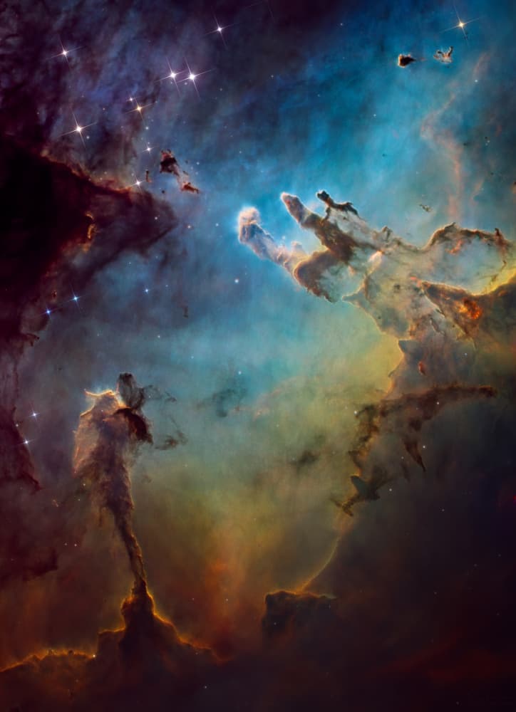 Vibrant Cosmic Pillars by Vikas Chander — canvas wall art