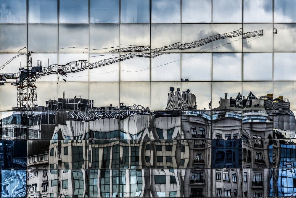 Abstract City Reflections by Ömer Ates Kızıltug — canvas wall art