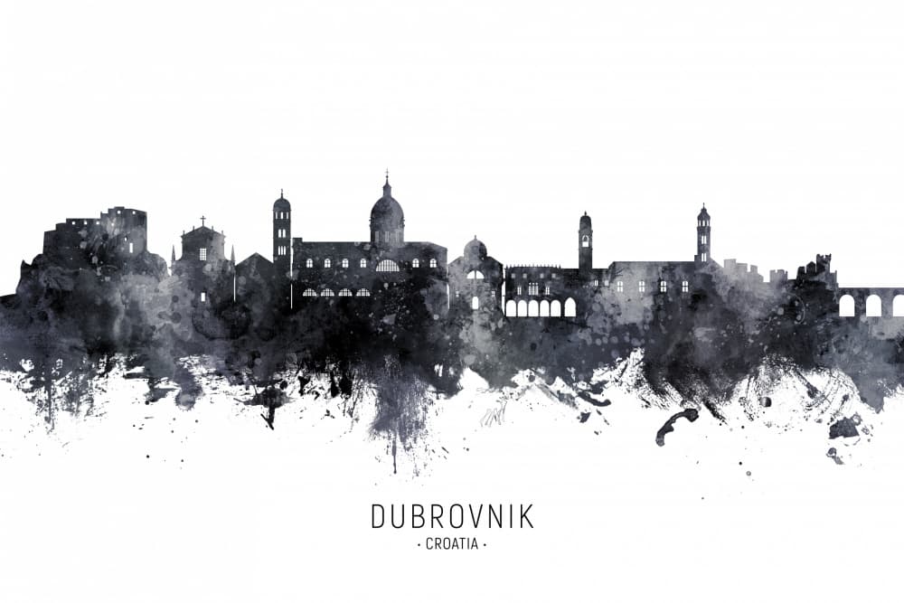 Dubrovnik Old Town Skyline by Michael Tompsett — canvas wall art