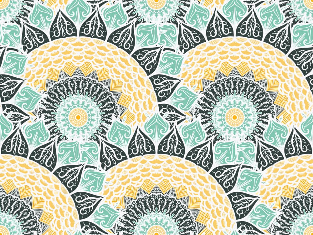 Boho Floral Mandala Pattern by Marika Barsrsind — canvas wall art