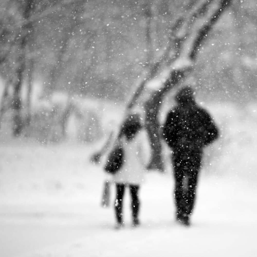 Dreamy Winter Couple by Ileana Bosogea-Tudor — canvas wall art
