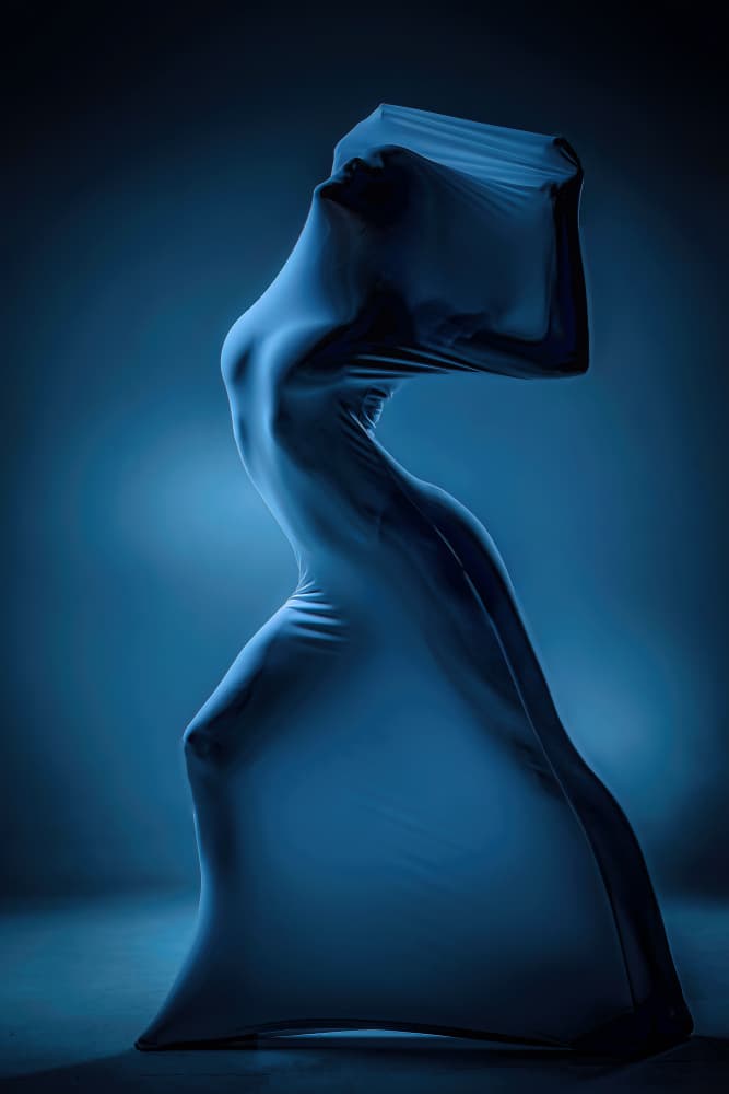 Ethereal Blue Form by Klaus Tesching — canvas wall art