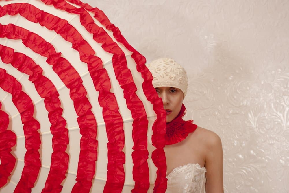 Mysterious Red Umbrella by Christine von Diepenbroek — canvas wall art