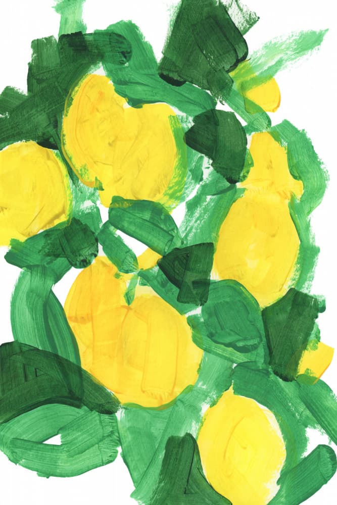 Vibrant Lemon Abstract by cartissi — canvas wall art