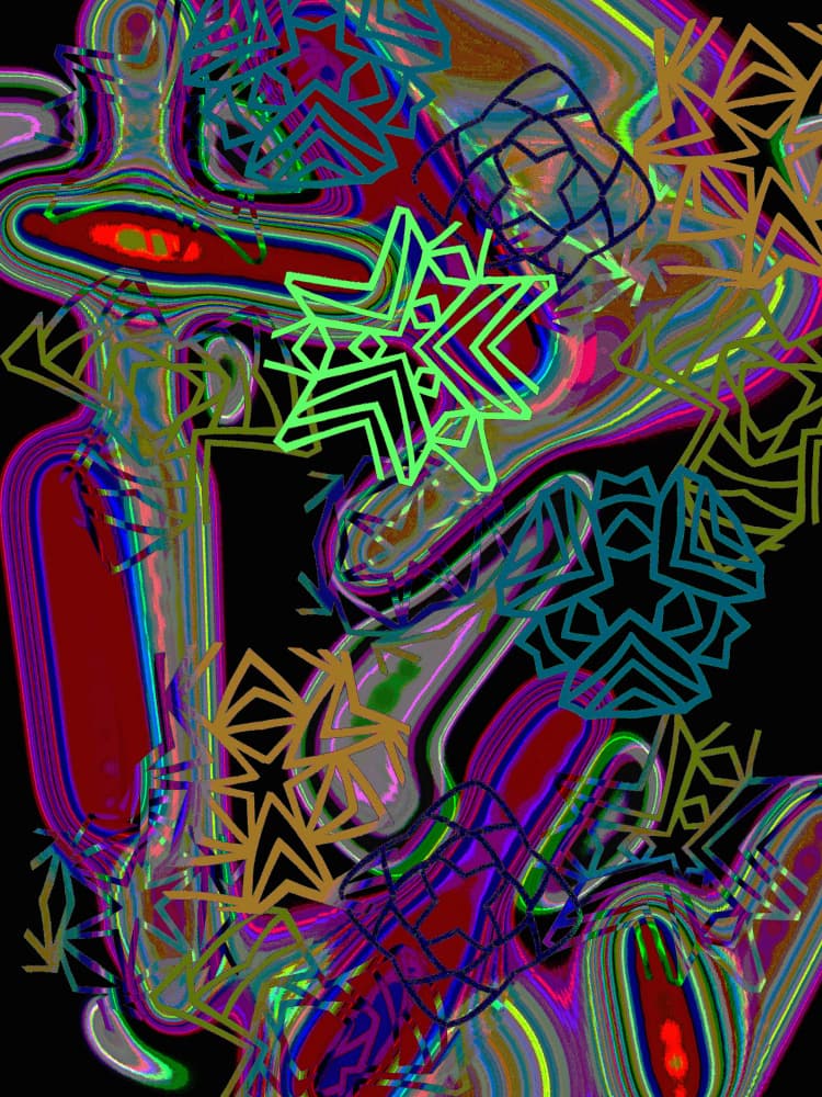 Psychedelic Star Swirls by Vivian Kim — canvas wall art