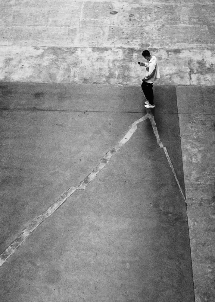 Man on Cracked Concrete by Rudy Mareel — canvas wall art