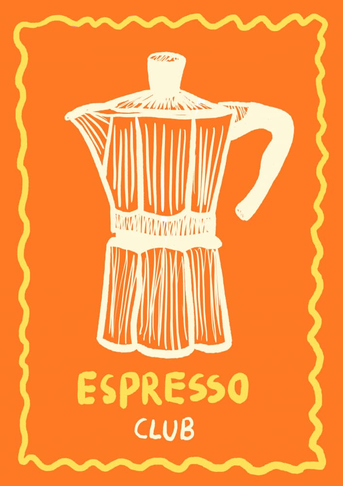 Espresso Club Moka Pot by Studio Dolci — canvas wall art