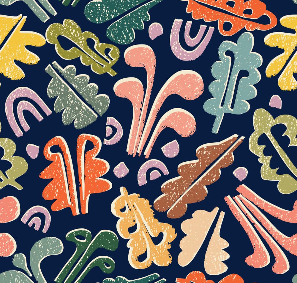 Playful Botanical Pattern by Annick — canvas wall art